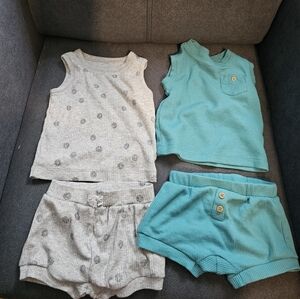 NWOT Carters 6 month tank and short sets